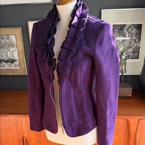 Steilmann wool Purple Women's Jacket with Ruffle Detail awesome and classy